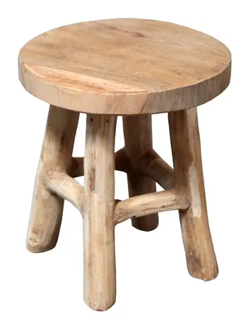 DECO STOOL TEAK NATURAL D15H17CM