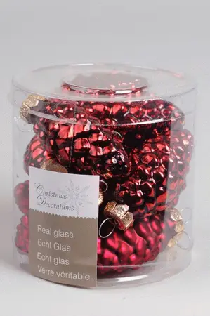 DENNENAPPEL GLAS SHINY MATT MIX D2.5H.6CM OSSENBLOED - afbeelding 5