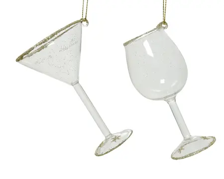 GLAS GLAS 2ASS D.6CMH.10CM HELDER/GOUD - afbeelding 2