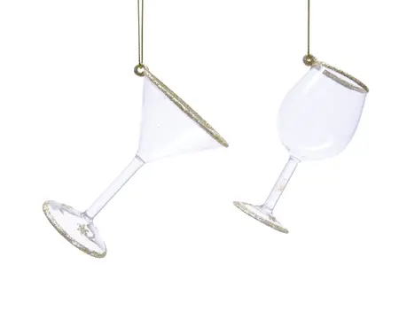 GLAS GLAS 2ASS D.6CMH.10CM HELDER/GOUD - afbeelding 3