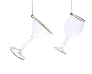 GLAS GLAS 2ASS D.6CMH.10CM HELDER/GOUD - afbeelding 3