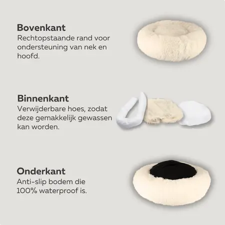 HONDENMAND Ø60 WASBARE HOES BEIGE - afbeelding 5
