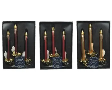 KAARS O/CLIP GLAS CHAMPAGNE GLITTER  D4.3H4.8CM - afbeelding 2