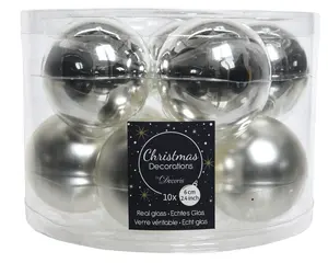 KERSTBALLEN GL/MAT MIX ZILVER D.6CM - afbeelding 3