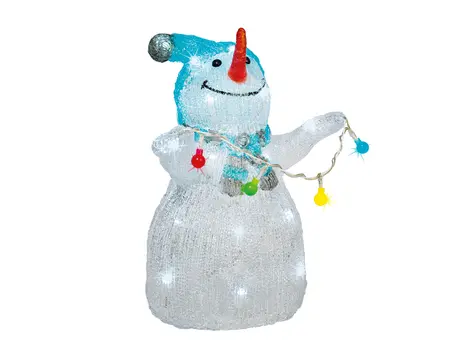 LED SNEEUWPOP ACRYL SKIING/SLEDDING/STEADY BO L.21.5W.29.5H.32CM ASS./KOEL WIT - afbeelding 3