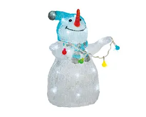 LED SNEEUWPOP ACRYL SKIING/SLEDDING/STEADY BO L.21.5W.29.5H.32CM ASS./KOEL WIT - afbeelding 3