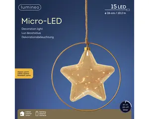 MICRO LED STER STEADY BO D26L.6.5CM AMBER/KLASSIEK WARM