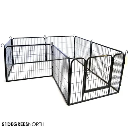 PL PLAYPEN 8PANEL BLACK 80X80 - afbeelding 1
